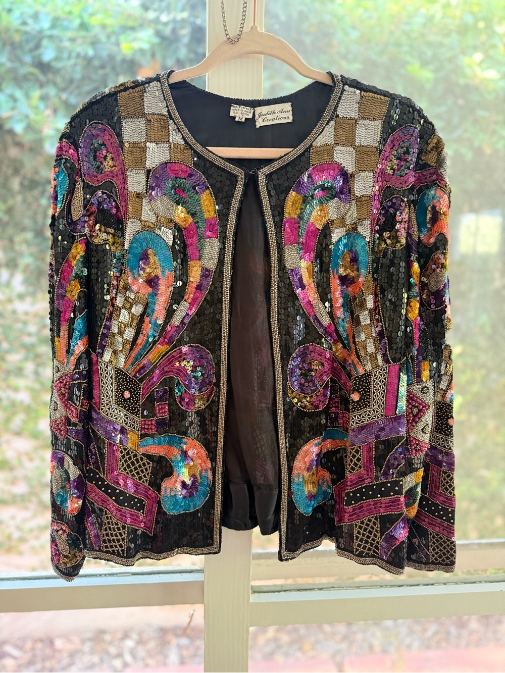 Vintage 80s 90s Judith Ann Eclectic Maximalism Fully Sequin & Beaded Jacket